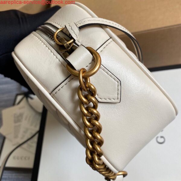 Replica Gucci 447632 GG Marmont Small Shoulder Bag White 4