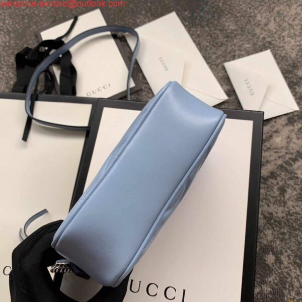 Replica Gucci 448065 GG Marmont Matelassé Mini Bag Blue 5