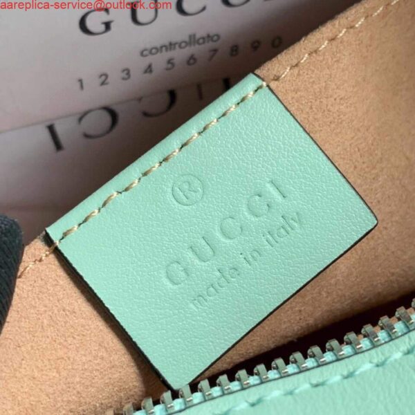 Replica Gucci 448065 GG Marmont Matelassé Mini Bag Light Green 10