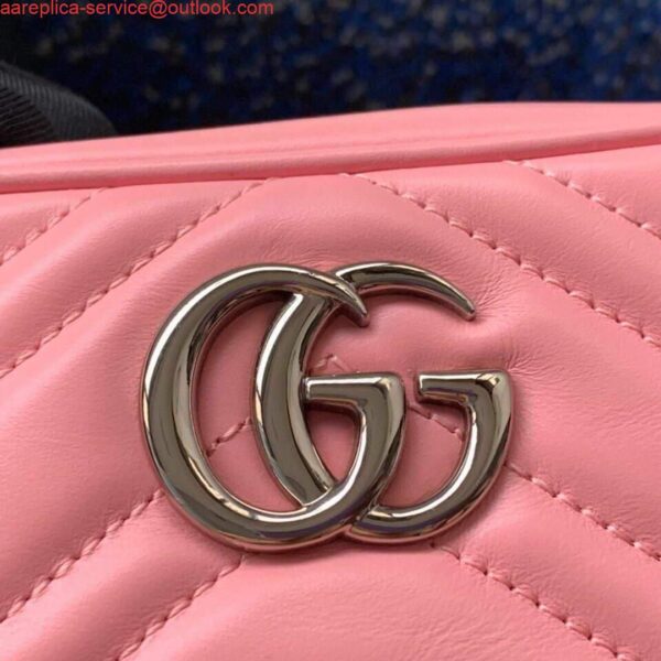 Replica Gucci 448065 GG Marmont Matelassé Mini Bag Pink 8