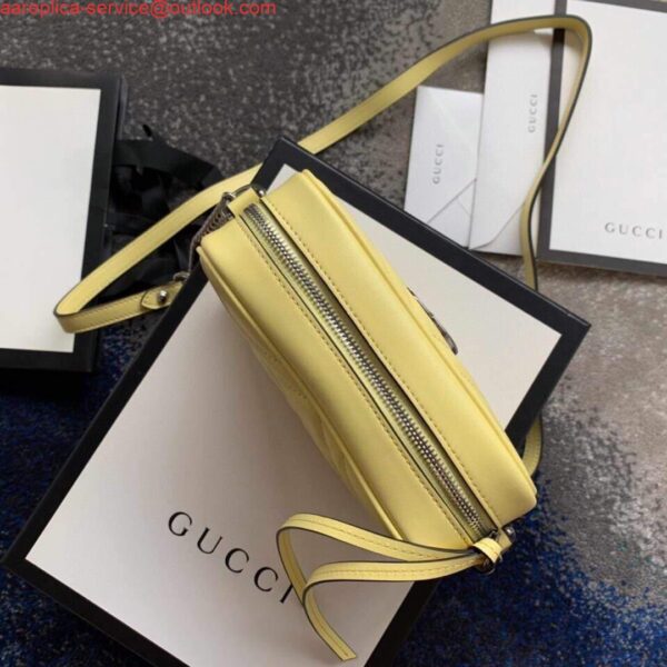 Replica Gucci 448065 GG Marmont Matelassé Mini Bag Yellow 7