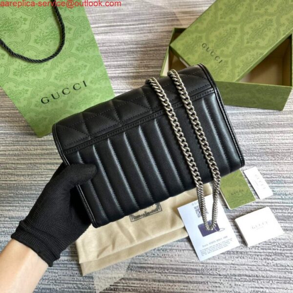 Replica Gucci 474575 GG Marmont mini bag Black 3