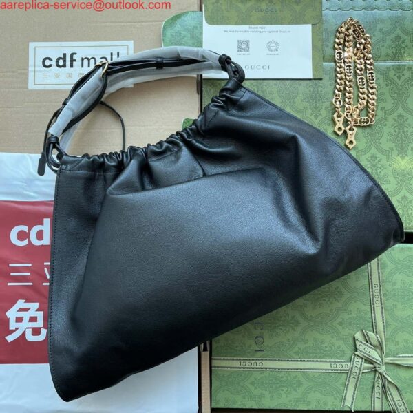 Replica Gucci Deco medium tote bag GG 746210 in Black leather