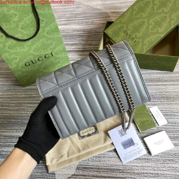 Replica Gucci 474575 GG Marmont mini bag Grey 3