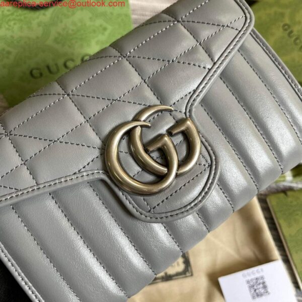 Replica Gucci 474575 GG Marmont mini bag Grey 5