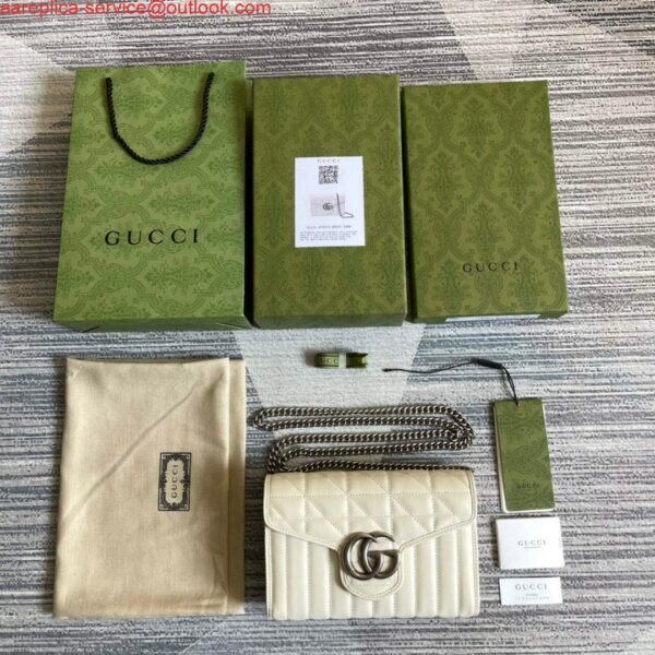 Replica Gucci 474575 GG Marmont mini bag White 10