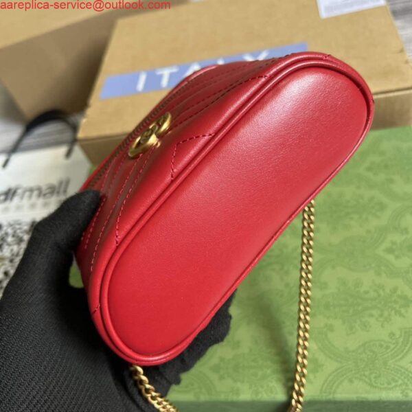 Replica Gucci 699515 GG Marmont Mini Top Handle Bag Red 7