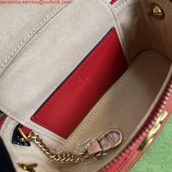 Replica Gucci 699515 GG Marmont Mini Top Handle Bag Red 9