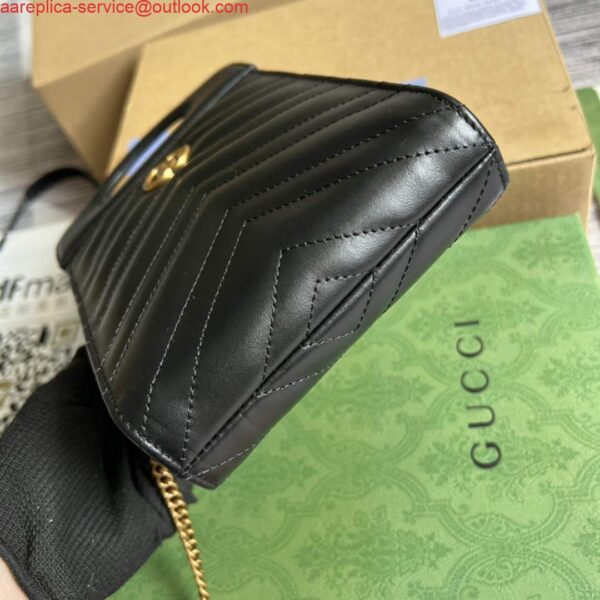 Replica Gucci 699756 GG Marmont Top handle mini bag Black 7