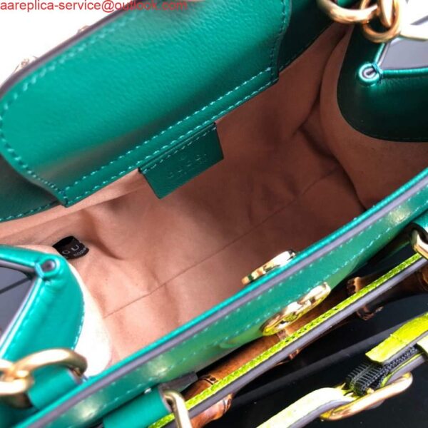 Replica Gucci Diana Mini tote bag top handle bag Gucci 655661 Green 10