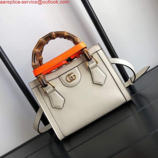 Replica Gucci Diana Mini tote bag top handle bag Gucci ‎655661 White