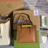 Replica Gucci Diana Small Tote Bag Ostrich Top Handle Bag 660195 Green 2