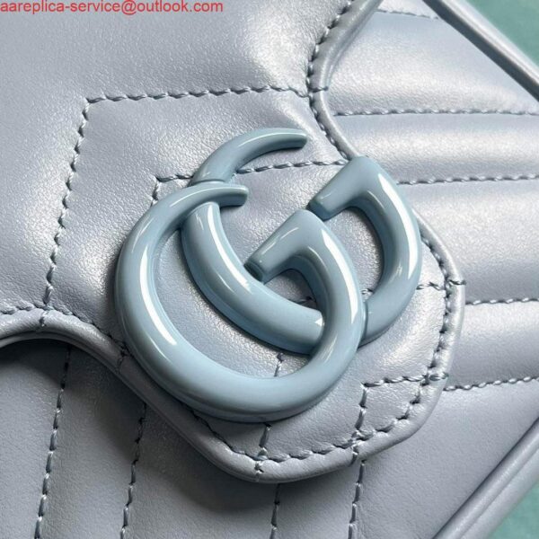 Replica Gucci 739599 GG Marmont Belt Bag Light blue 5