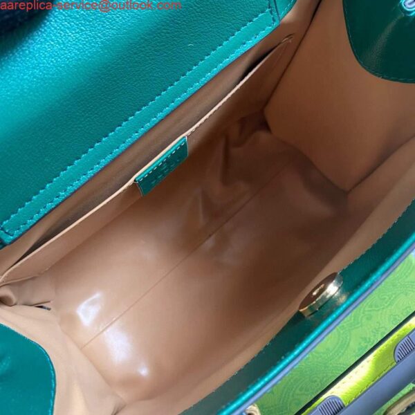 Replica Gucci Diana Small Tote Bag Snake Top Handle Bag 660195 Green 10