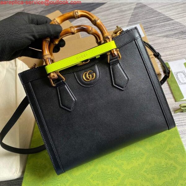 Replica Gucci Diana small tote bag top handle bag 660195 Black 7