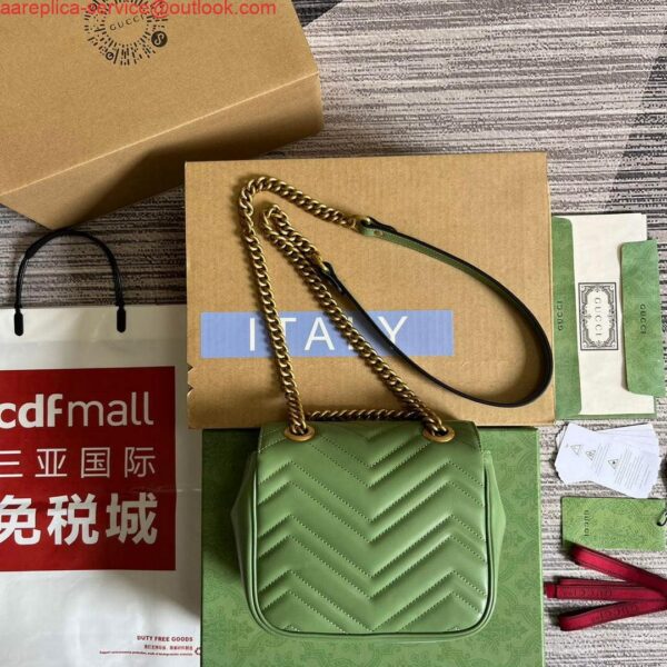 Replica Gucci 739682 GG Marmont Matelassé mini tote bag Light green 3