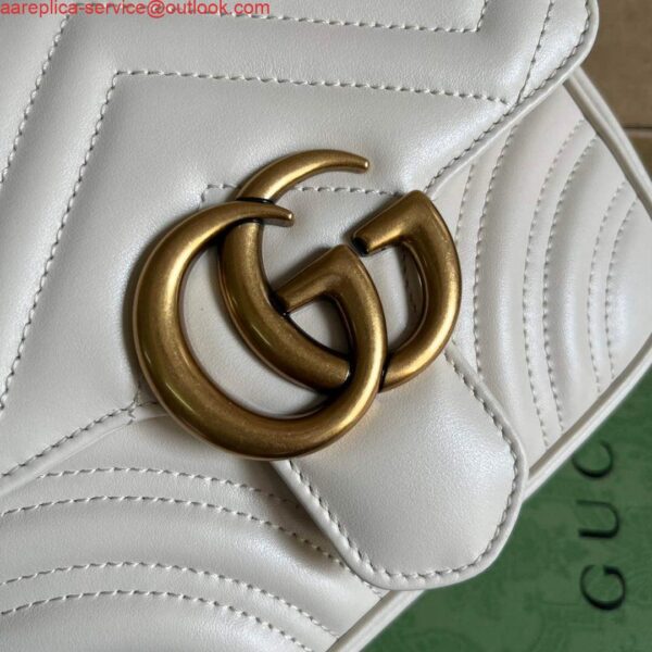 Replica Gucci 739682 GG Marmont Matelassé mini tote bag White 5