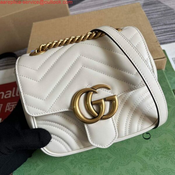 Replica Gucci 739682 GG Marmont Matelassé mini tote bag White 7