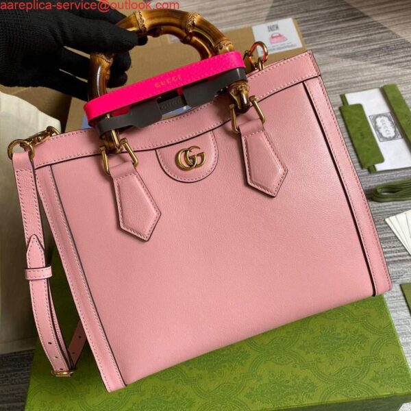 Replica Gucci Diana small tote bag top handle bag 660195 Pink 6