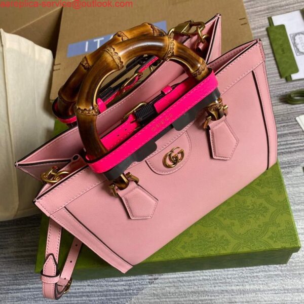 Replica Gucci Diana small tote bag top handle bag 660195 Pink 8