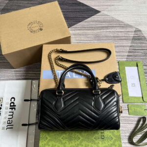 Replica Gucci 746319 GG Marmont Small Top Handle Bag Black