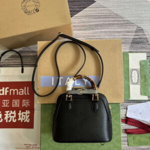 Replica Gucci 715775 Gucci Diana Mini Tote Bag Black leather