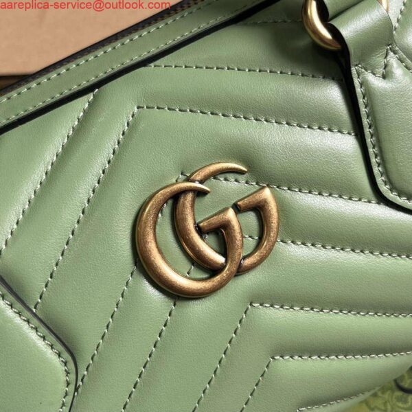 Replica Gucci 746319 GG Marmont Small Top Handle Bag Green 6