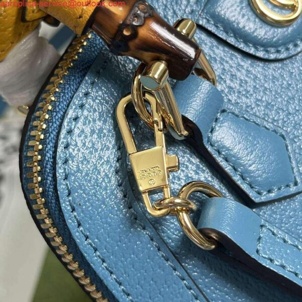 Replica Gucci 715775 Gucci Diana Mini Tote Bag Blue leather 6