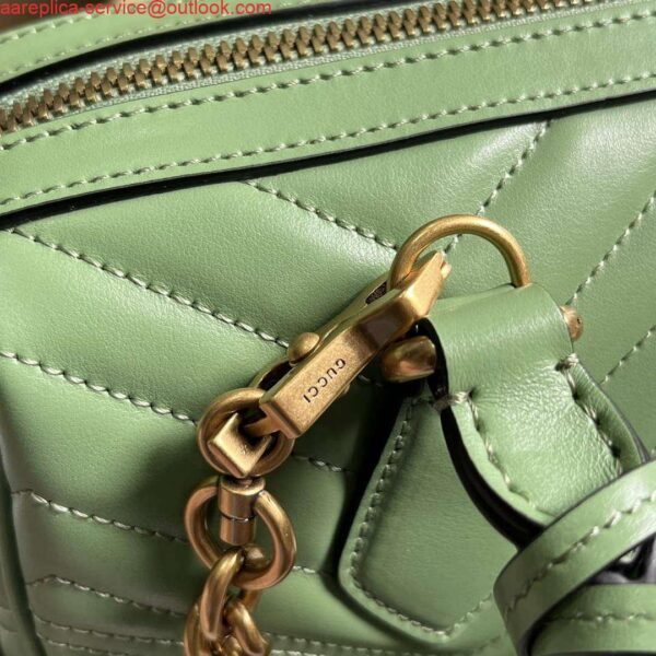 Replica Gucci 746319 GG Marmont Small Top Handle Bag Green 9