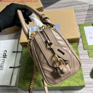 Replica Gucci 746319 GG Marmont Small Top Handle Bag Milk tea 2