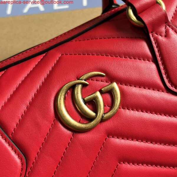 Replica Gucci 746319 GG Marmont Small Top Handle Bag Red 6