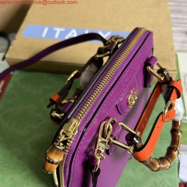 Replica Gucci 715775 Gucci Diana Mini Tote Bag Purple leather 8