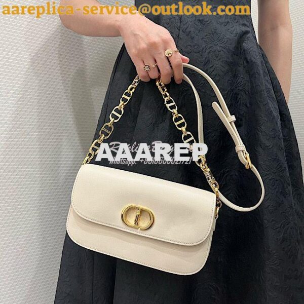 Replica Dior 30 Montaigne Avenue Bag in Dusty Ivory Box Calfskin M9260 4