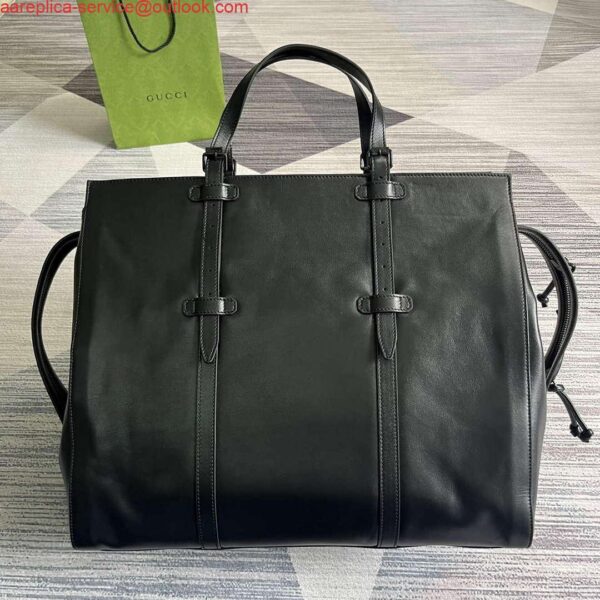 Replica Gucci 725683 Large Tote Bag With Tonal Double G Black 3