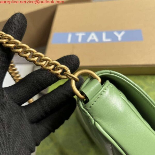 Replica Gucci 746431 GG Marmont Matelassé Chain Mini Bag Green 9