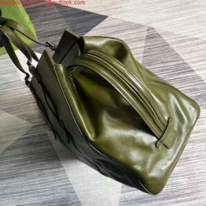 Replica Gucci 725683 Large Tote Bag With Tonal Double G Forest green 2