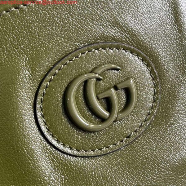 Replica Gucci 725683 Large Tote Bag With Tonal Double G Forest green 7