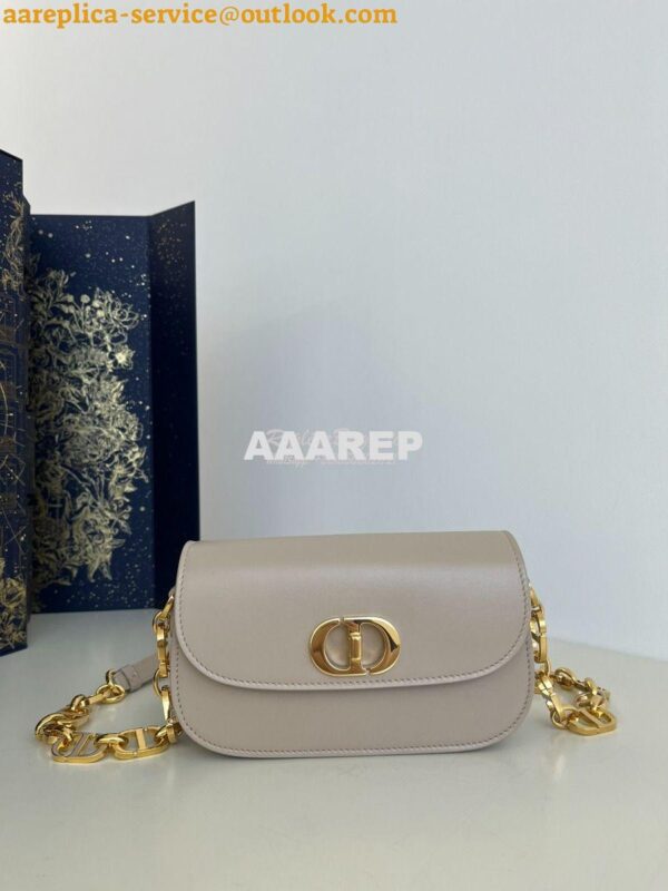 Replica Dior 30 Montaigne Avenue Bag in Powder Beige Box Calfskin M926