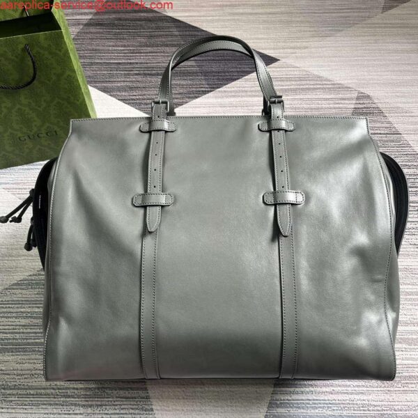 Replica Gucci 725683 Large Tote Bag With Tonal Double G Gray 3