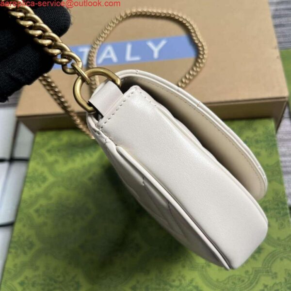 Replica Gucci 746431 GG Marmont Matelassé Chain Mini Bag White 4