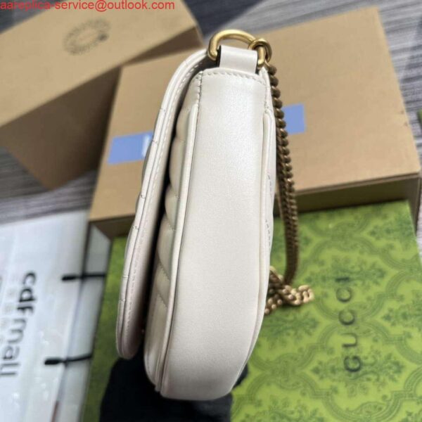 Replica Gucci 746431 GG Marmont Matelassé Chain Mini Bag White 8