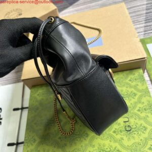 Replica Gucci 746433 GG Marmont Mini Bucket Bag Black 2