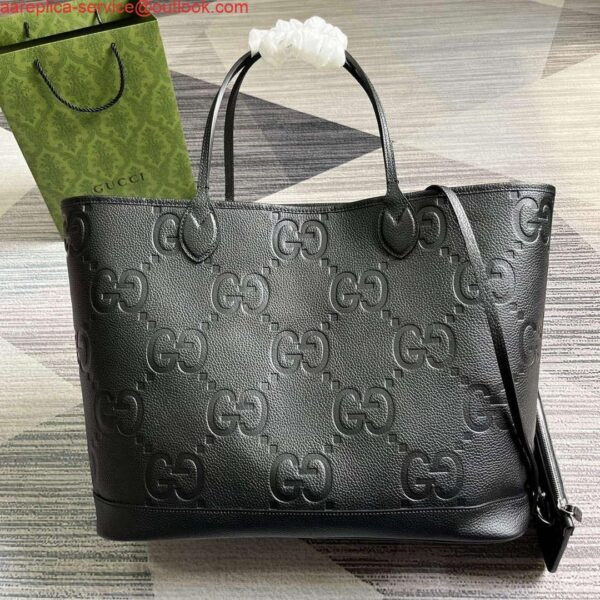 Replica Gucci 726755 Jumbo GG large tote bag Black 3