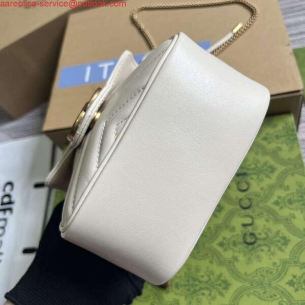 Replica Gucci 746433 GG Marmont Mini Bucket Bag White 7