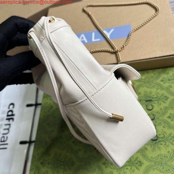 Replica Gucci 746433 GG Marmont Mini Bucket Bag White 10