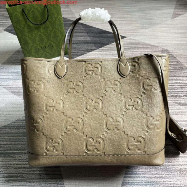 Replica Gucci 726755 Jumbo GG large tote bag Taupe 3