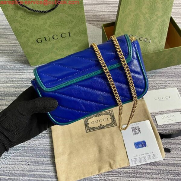 Replica Gucci GG Marmont super mini bag 574969 Blue 3