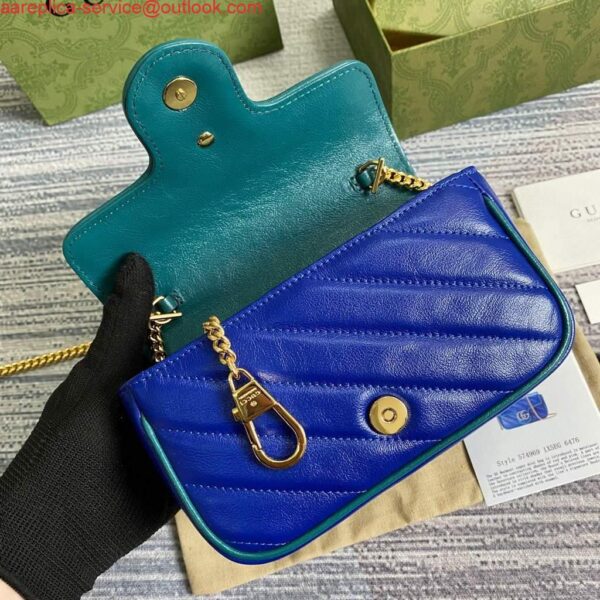 Replica Gucci GG Marmont super mini bag 574969 Blue 7