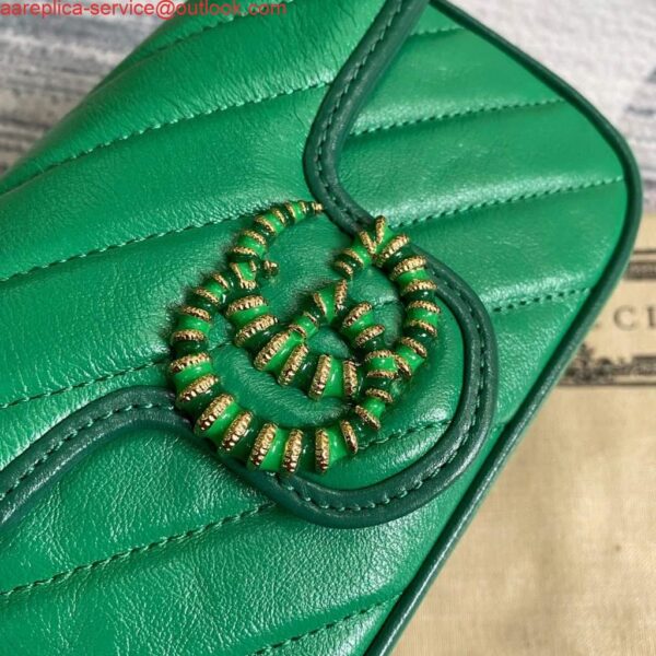 Replica Gucci GG Marmont super mini bag 574969 Green 5