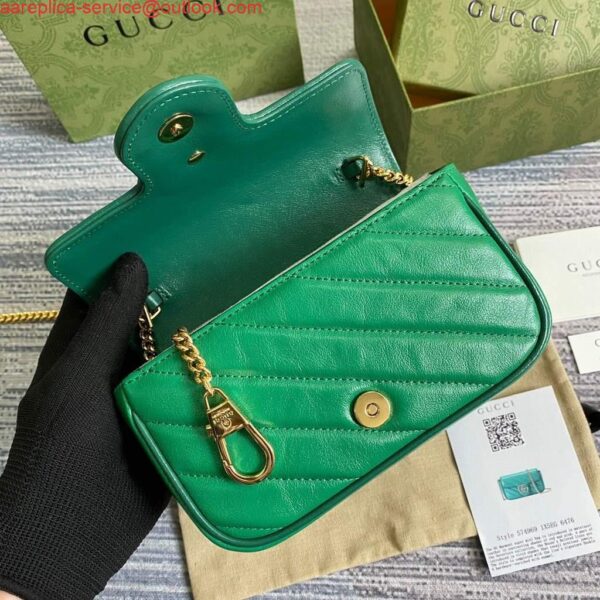 Replica Gucci GG Marmont super mini bag 574969 Green 7